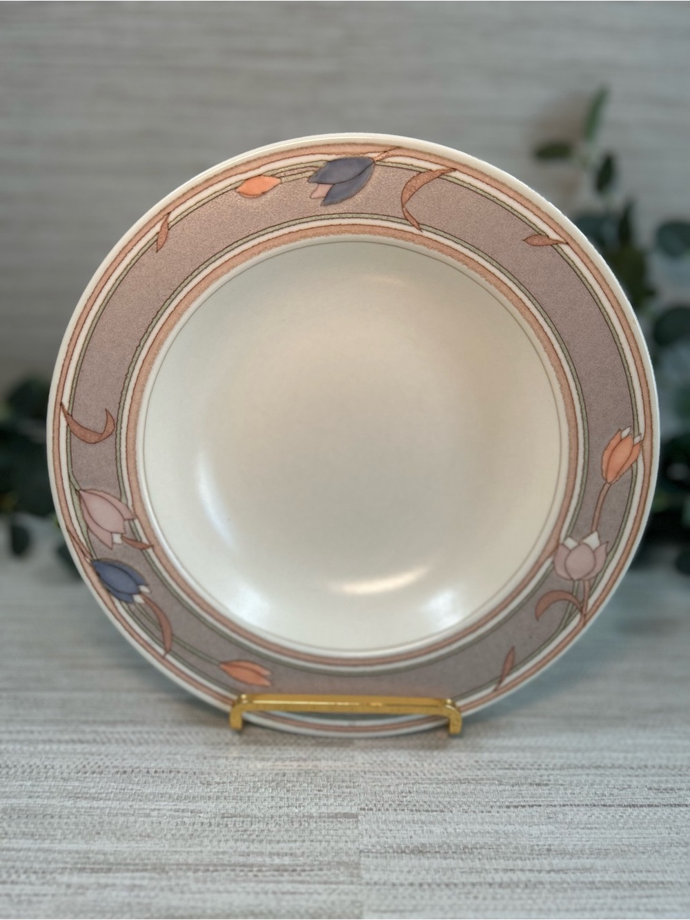 Set of 6 Mikasa Intaglio Meadow Sun CAC02 Rim Soup Bowl 9 3/8”